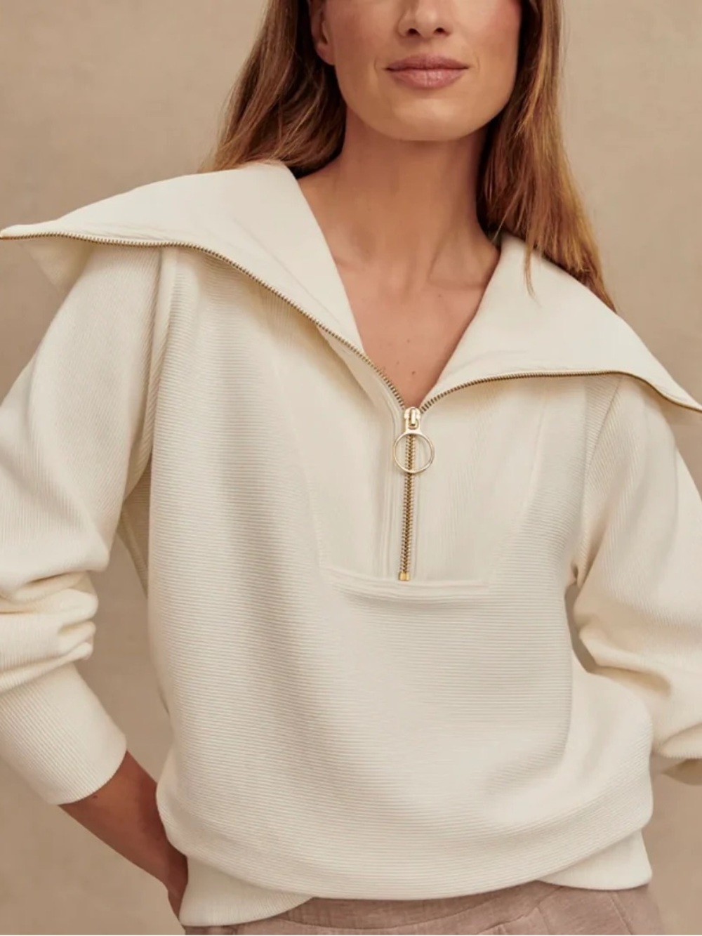 Varley Vine Half-Zip Knit Pullover - size medium